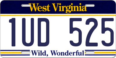WV license plate 1UD525