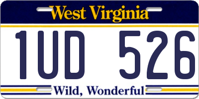 WV license plate 1UD526