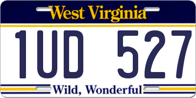 WV license plate 1UD527