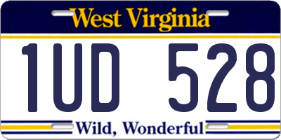 WV license plate 1UD528