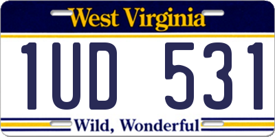 WV license plate 1UD531