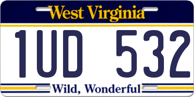 WV license plate 1UD532
