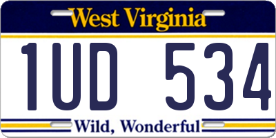 WV license plate 1UD534