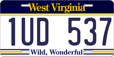 WV license plate 1UD537