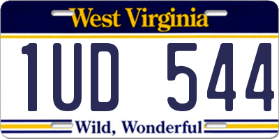 WV license plate 1UD544