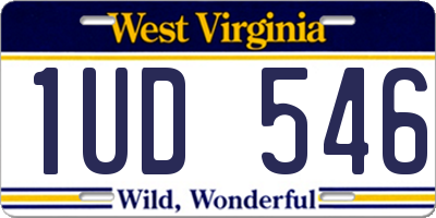 WV license plate 1UD546