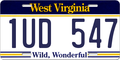 WV license plate 1UD547