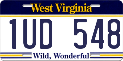 WV license plate 1UD548