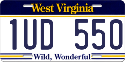 WV license plate 1UD550