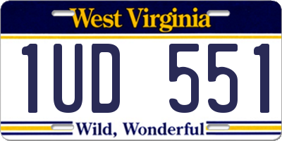 WV license plate 1UD551
