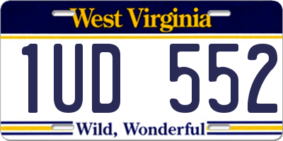 WV license plate 1UD552