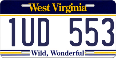 WV license plate 1UD553