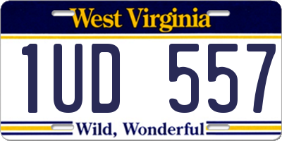 WV license plate 1UD557