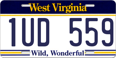 WV license plate 1UD559