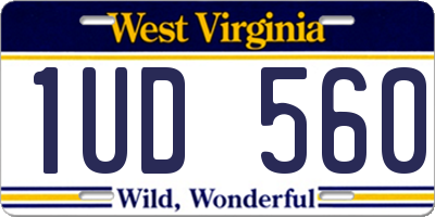WV license plate 1UD560