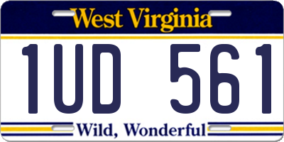 WV license plate 1UD561