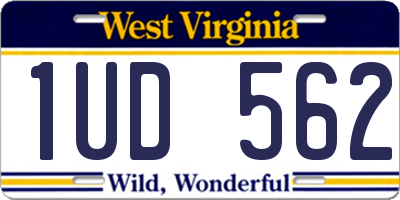 WV license plate 1UD562