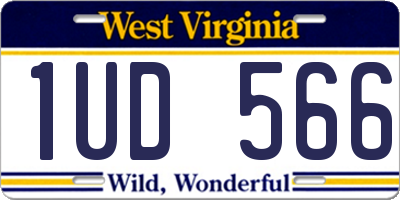 WV license plate 1UD566