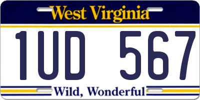 WV license plate 1UD567