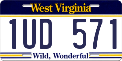 WV license plate 1UD571