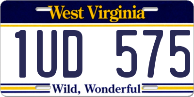 WV license plate 1UD575