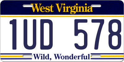 WV license plate 1UD578