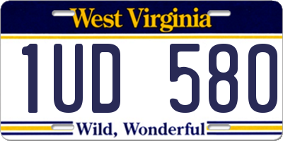 WV license plate 1UD580