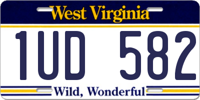 WV license plate 1UD582