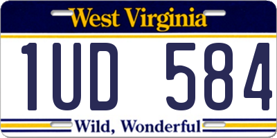 WV license plate 1UD584