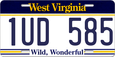 WV license plate 1UD585