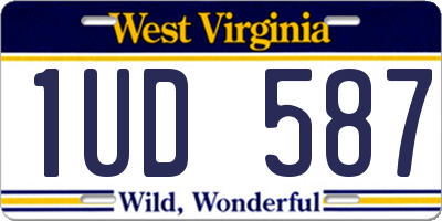 WV license plate 1UD587