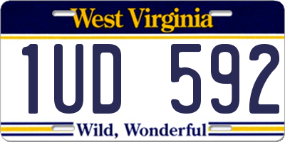 WV license plate 1UD592