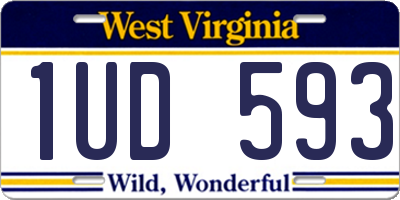 WV license plate 1UD593