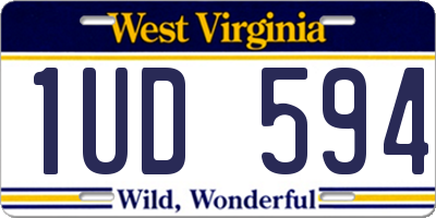 WV license plate 1UD594