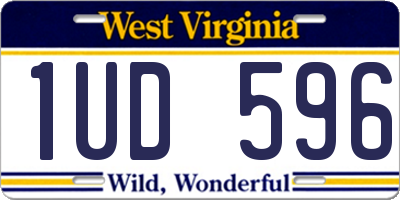 WV license plate 1UD596