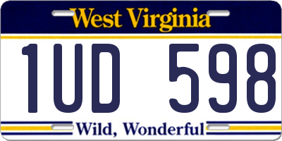 WV license plate 1UD598