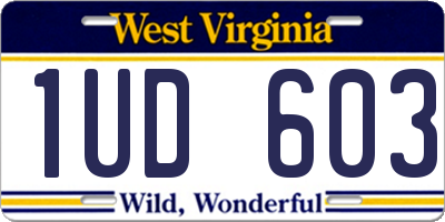 WV license plate 1UD603