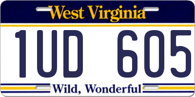 WV license plate 1UD605