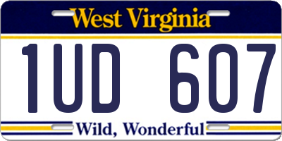 WV license plate 1UD607