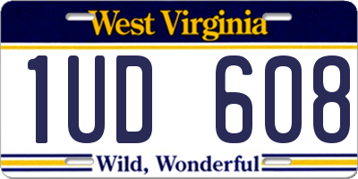 WV license plate 1UD608