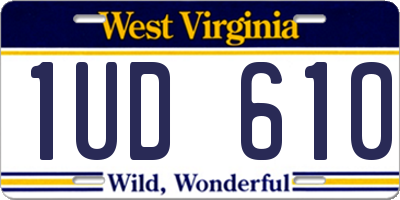 WV license plate 1UD610