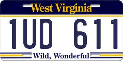WV license plate 1UD611