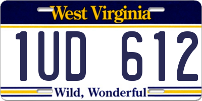 WV license plate 1UD612