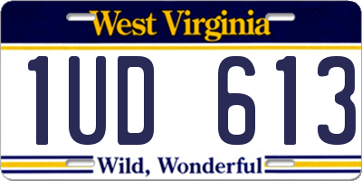WV license plate 1UD613