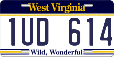 WV license plate 1UD614