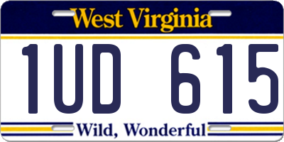 WV license plate 1UD615