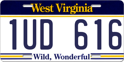 WV license plate 1UD616