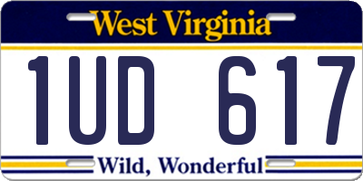 WV license plate 1UD617