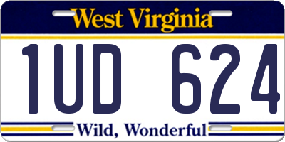 WV license plate 1UD624