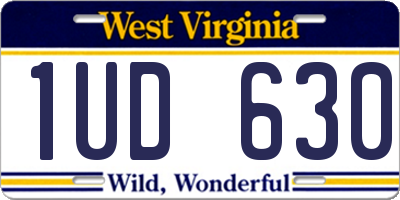 WV license plate 1UD630